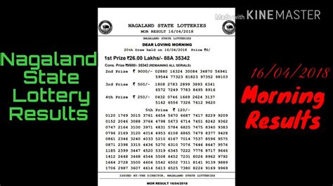 nagaland state lottery 2018